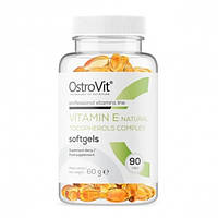 Витамин E для спорта OstroVit Vitamin E Natural Tocopherols Complex 90 Caps OB, код: 7558904