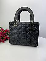 Dior Lady Total Black 25х20х12 женские сумочки и клатчи высокое качество