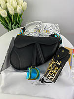 Dior Saddle Black Texture 25x20x8 женские сумочки и клатчи высокое качество