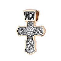 Серебряный крест с позолотой 132398 Оникс TT, код: 6731988