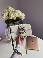 Pinko Mini Love Bag One Simply White/Gold 21 х 12 х 7 см женские сумочки и клатчи высокое качество