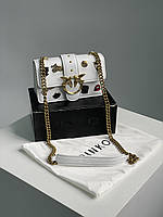 Pinko Mini Love Bag One Simply With Enamel Pin White 21 х 12 х 7 см женские сумочки и клатчи высокое