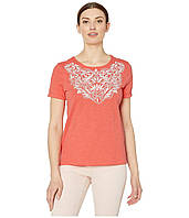 Футболка Tribal Short Sleeve Embroidered Top Deep Coral, оригінал. Доставка від 14 днів