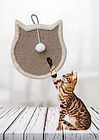 Когтеточка (дряпка) для кошки настенная напольная с игрушкой 34*34 см Best Buy Бежевый (РК-24 UM, код: 8244843
