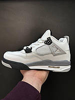 Кроссовки, кеды отличное качество Nike Jordan 4 White Black Grey Размер 43