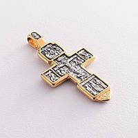 Серебряный крестик с позолотой Распятие. Благоразумный Разбойник 131463 Оникс FT, код: 6732397