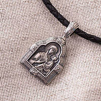 Серебряная ладанка Божья Матерь 13355 Оникс IB, код: 6840249