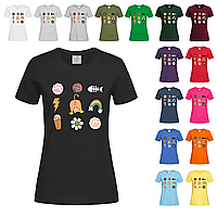 Черная женская футболка На подарок для ребенка (29-6-29)