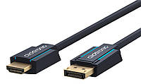 Кабель ClickTronic DisplayPort-HDMI M/M 3.0m v1.2 4K@60Hz D=7.3mm Casual OFC Синий (75.04.4925) z18-2024