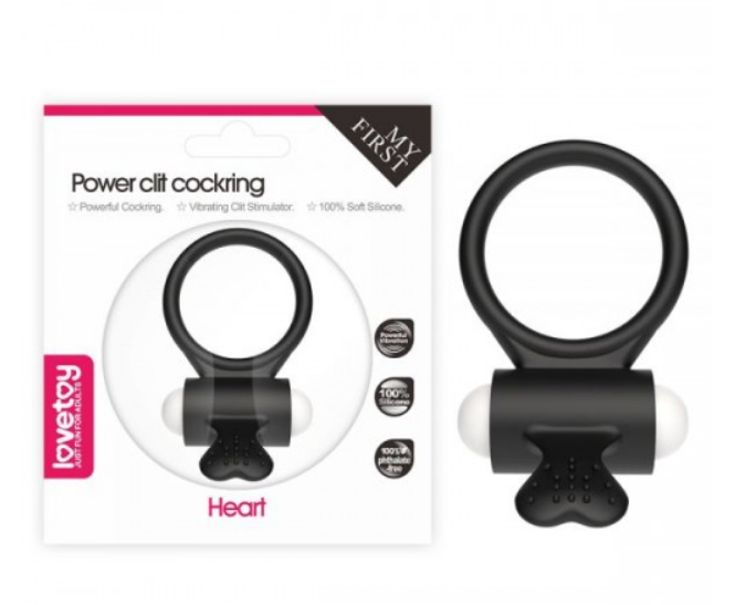 Ерекційне віброкільце Power Clit Cockring, Black