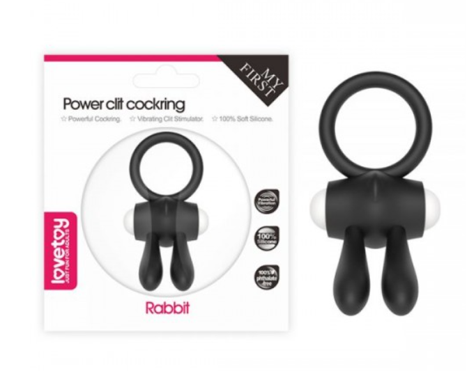 Ерекційне віброкільце Power Clit Cockring, Black