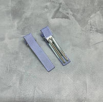 Металева заколка (зажим) з репсовою стрічкою, розмір 5 см, колір- бузковий, шт, Бузковий