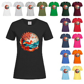 Чорна жіноча футболка З малюнком лисиця (29-8-2)