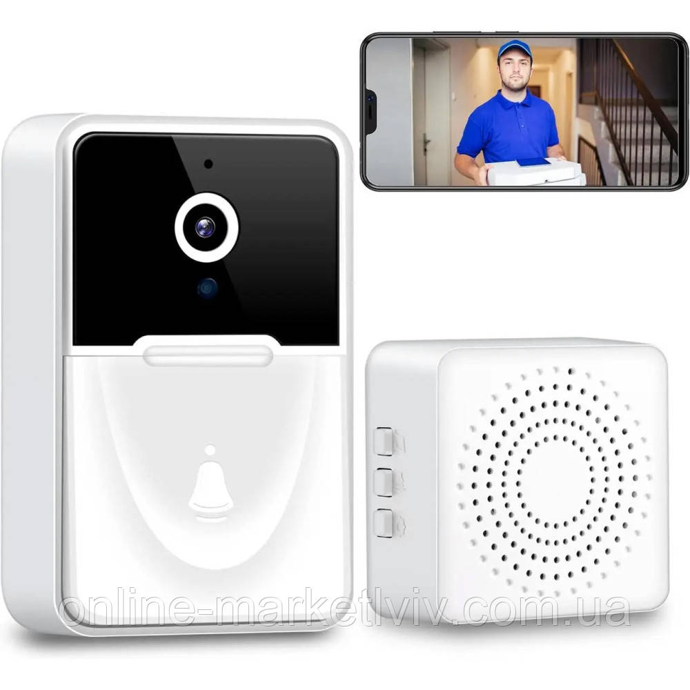 Бездротовий дзвінок з відеокамерою з WiFi, Tuya Video Doorbell Home / Відеодомофон / Домофон з камерою, фото 1
