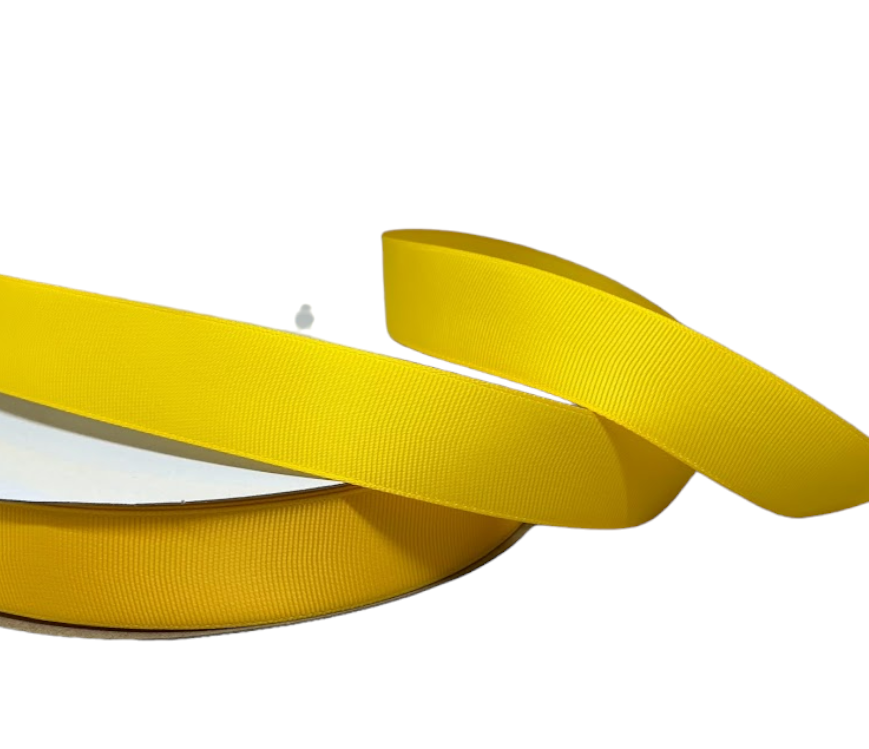 Репсова стрічка 2,5 см, колір-жовтий, метр, Жовтий, фото 1