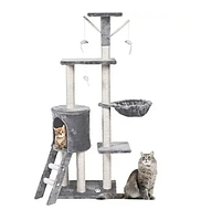 Дом когтеточка дряпка для кошек 135 см,Лучший игровой городок лазалка для кота с когтедралкой и лежанкой