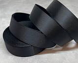 Репсова стрічка 2,5 см, колір-чорний, метр, Чорний, фото 2