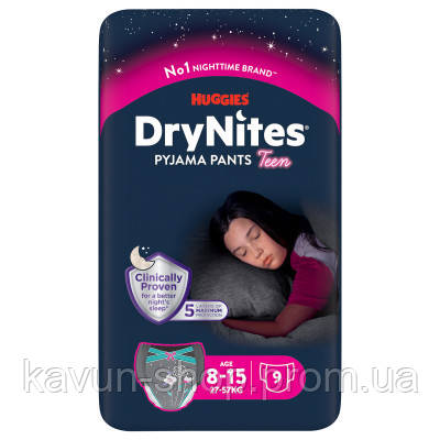 Подгузники Huggies DryNites для девочек 8-15 лет 9 шт (5029053527604) h ...