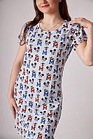 Домашнє плаття-туника-нічна сорочка c коротким рукавом, розмір 46-50