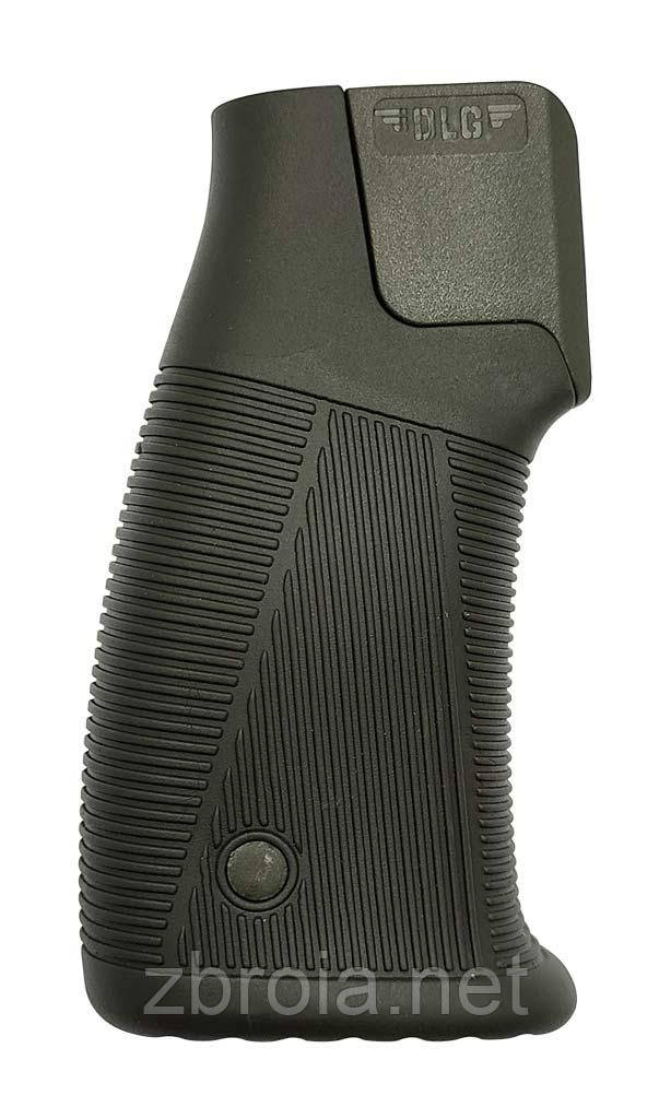 Пістолетна ручка DLG Tactical (DLG-182) для AR-15 (полімер) гумова, олива