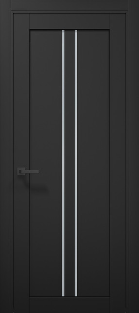 Двері міжкімнатні Папа Карло Тетра Т-02 Чорний матовий, фото 1
