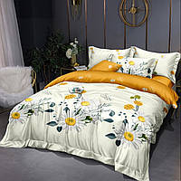 Полуторное постельное белье хлопок 100% ромашки, цветы 150х220 см