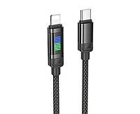 Зарядный кабель для передачи данных Hoco U126 USB-C/Lightning LED 27W Black