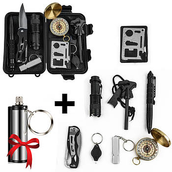 Набір для виживання 9в1, EL-2381 + Подарунок Вічний сірник Make Fire / Набір виживальника