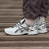 Чоловічі кросівки Asics Gel-Kahana 8 весна осінь літо демісезонний текстильні (білі з чорним). Живе фото