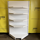 Кутовий стелаж для магазину з металевими кутовими прямими полицями WIKO б/у, 1950х1000 білий, фото 5