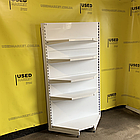 Кутовий стелаж для магазину з металевими кутовими прямими полицями WIKO б/у, 1950х1000 білий, фото 6