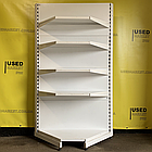 Кутовий стелаж для магазину з металевими кутовими прямими полицями WIKO б/у, 1950х1000 білий, фото 3