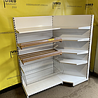 Кутовий стелаж для магазину з металевими кутовими прямими полицями WIKO б/у, 1950х1000 білий, фото 7