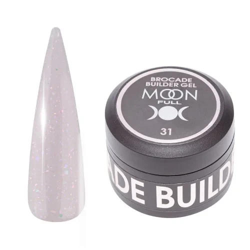 Гель для нарощування нігтів Moon Full Brocade Builder Gel з поталлю №31, 30 мл, фото 1