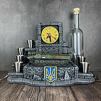 Гипсовый мини бар ручной работы, с часами патриотический сувенир военному Украинский тягач МТ-ЛБ