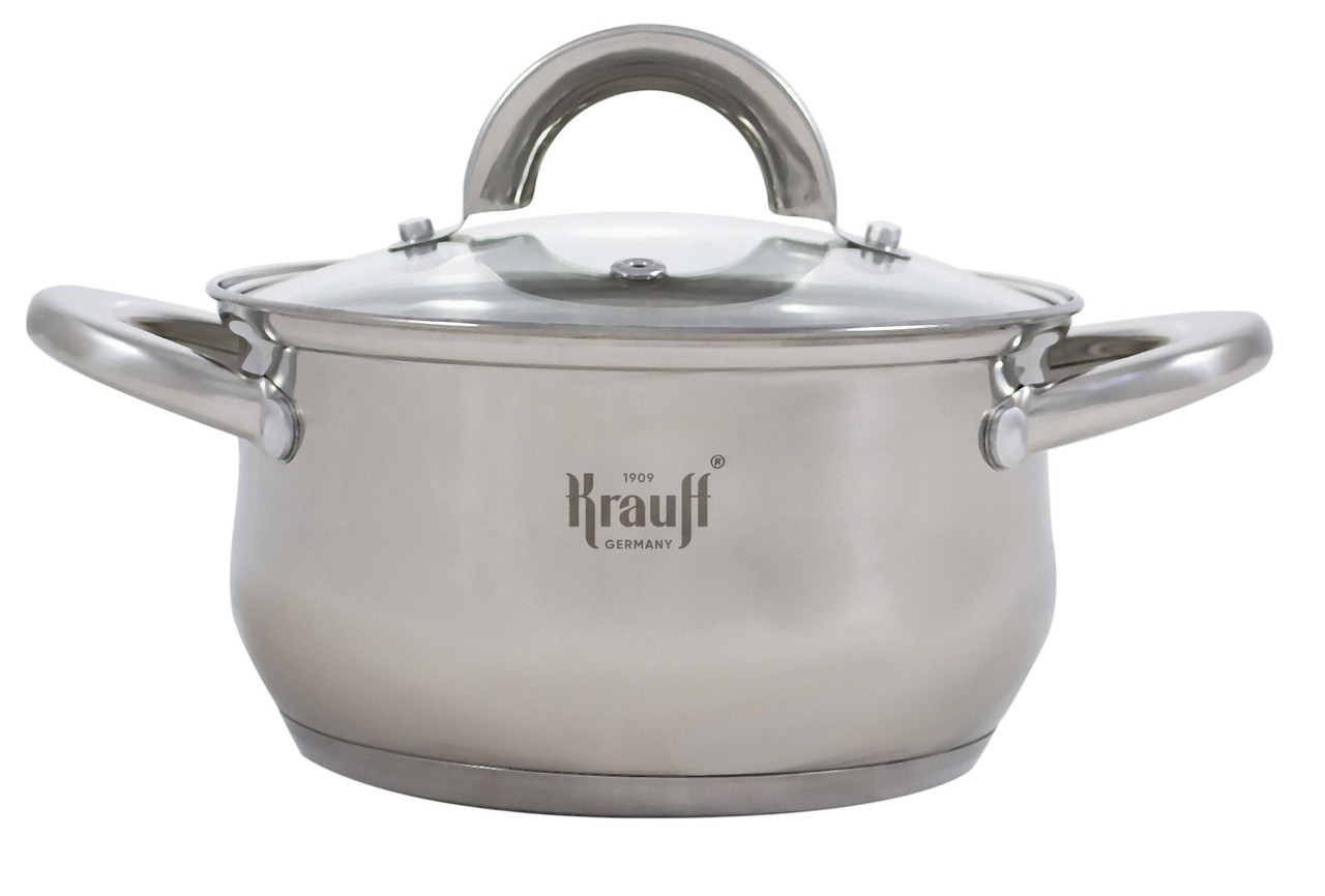 Каструля Krauff Steil 26-238-077, 5. 8 л, 24 см, з нержавіючої сталі з кришкою, для всіх типів плит, фото 1