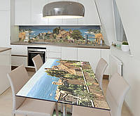 Наклейка 3Д виниловая на стол Zatarga «Южные виды» 600х1200 мм для домов, квартир, столов, ко GT, код: 6444353