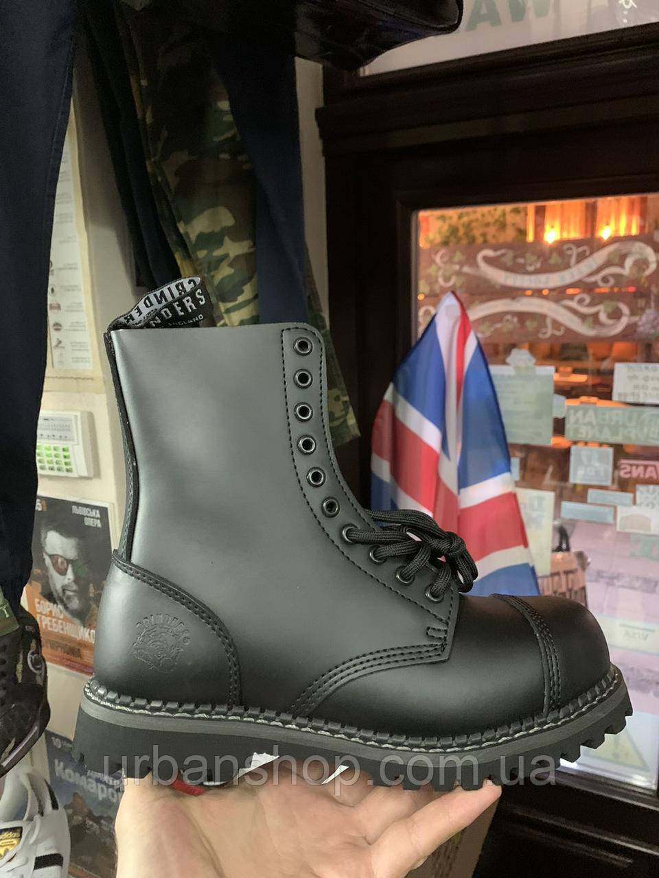 Черевики grinders stag cs black steel toe shoes залізний стакан сталевий носок гріндера гріндерси 10 eye - фото 2 - id-p2203205498