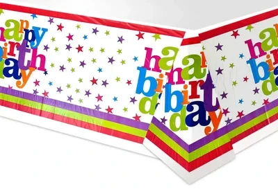 Скатертина "Happy Birthday" (зірки), фото 1