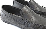 Шкіряні мокасини з тисненням рептилія стильне чоловіче взуття Rosso Avangard ETHEREAL Ript Black, фото 7