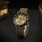 Чоловічий автоматичний механічний годинник Forsining 8277 Brown-Black-Gold, фото 4