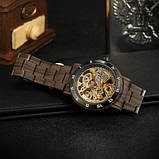 Чоловічий автоматичний механічний годинник Forsining 8277 Brown-Black-Gold, фото 2