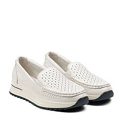 Туфлі жіночі шкіряні білі з пефорацією Meegocomfort 36