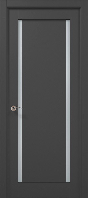 Двері  міжкімнатні Папа Карло Millenium ML-62 Темно-сірий супермат (зі склом сатин), фото 1