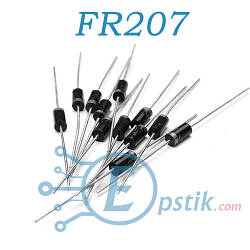 FR207 швидкий діод 2А 1000В DO15