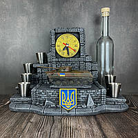 Декоративный подарок, мини бар ручной работы с гипсовой статуэткой "БМД-2", сувенирная подставка