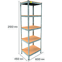 Стелажі металеві розбірні MRL-2100 (600x450) з оцинкованим покриттям Для складу та гаража