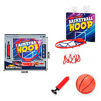 Баскетбольне кільце MR 1171 (20шт) щит картон 27-21см, кільце пластик 20см, сітка, м'яч, насос, в кор-ці,