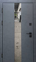 Дверь уличная Форт-М комплектация "ТЕРМО" модель ТИТАН / ТЕРМОРАЗРЫВ бетон антрацит/белый мат