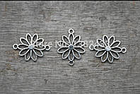 20 шт.--Квіткові підвіски, античне тибетське срібло, філігранні квіти, роз єм для підвіски, 25x19 мм
